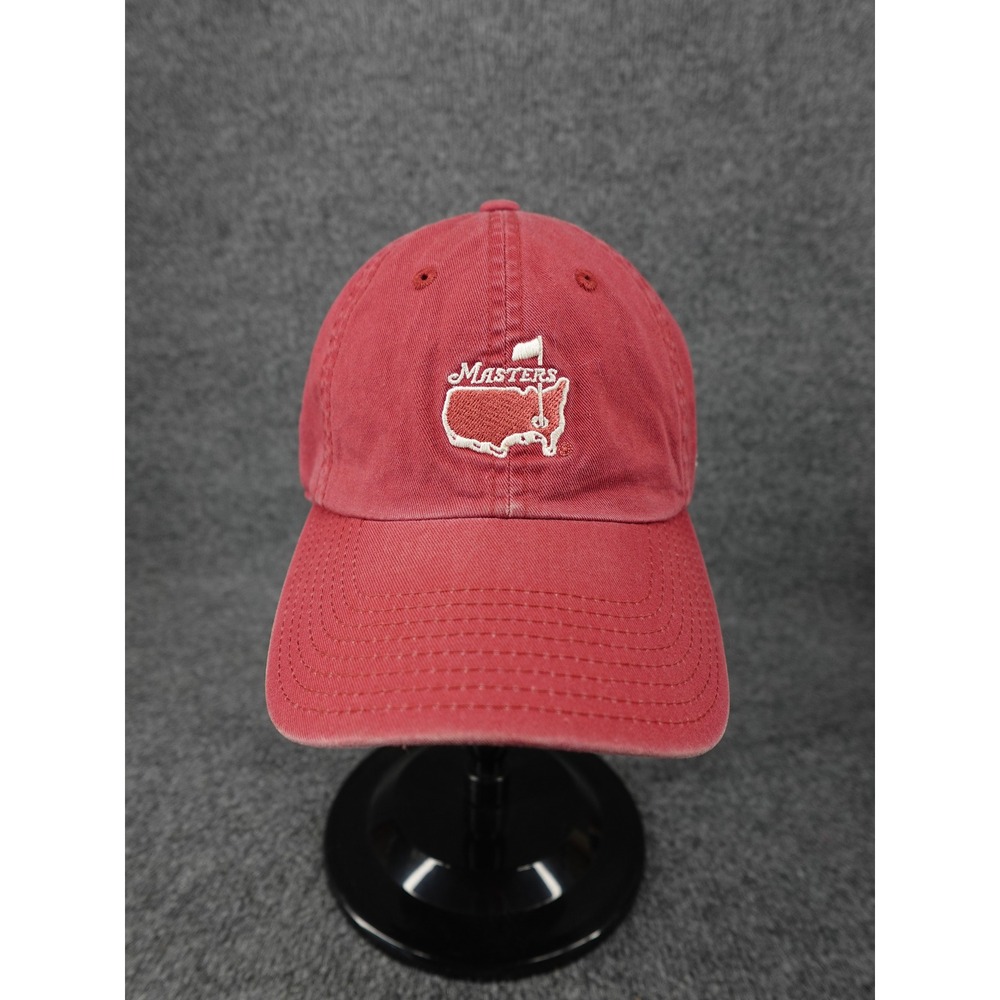 American Needle Masters Golf Hat Mens OSFA Red 2015 Tournament Logo Strapback